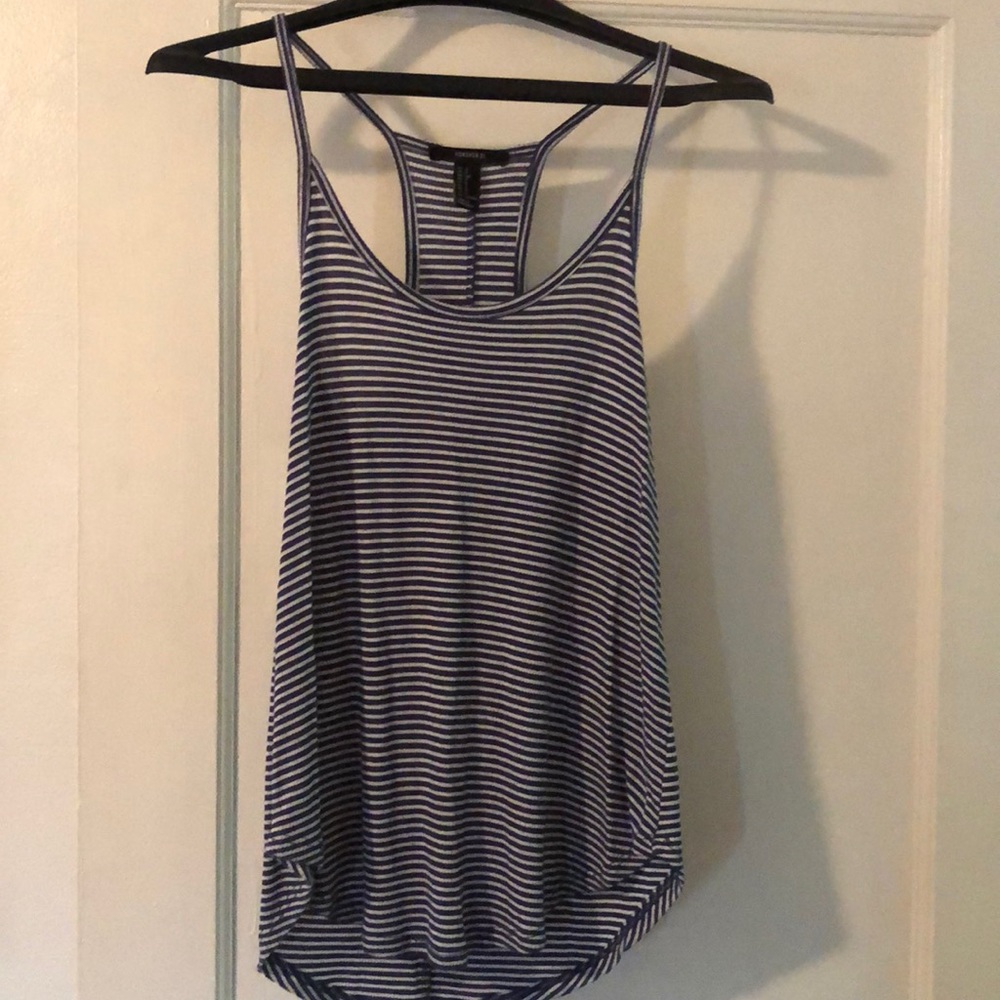 Blue and white striped forever 21 razorback